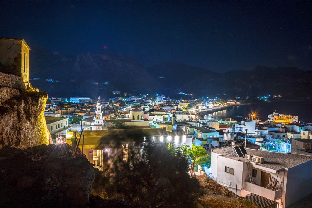 night in paleochora - panorama